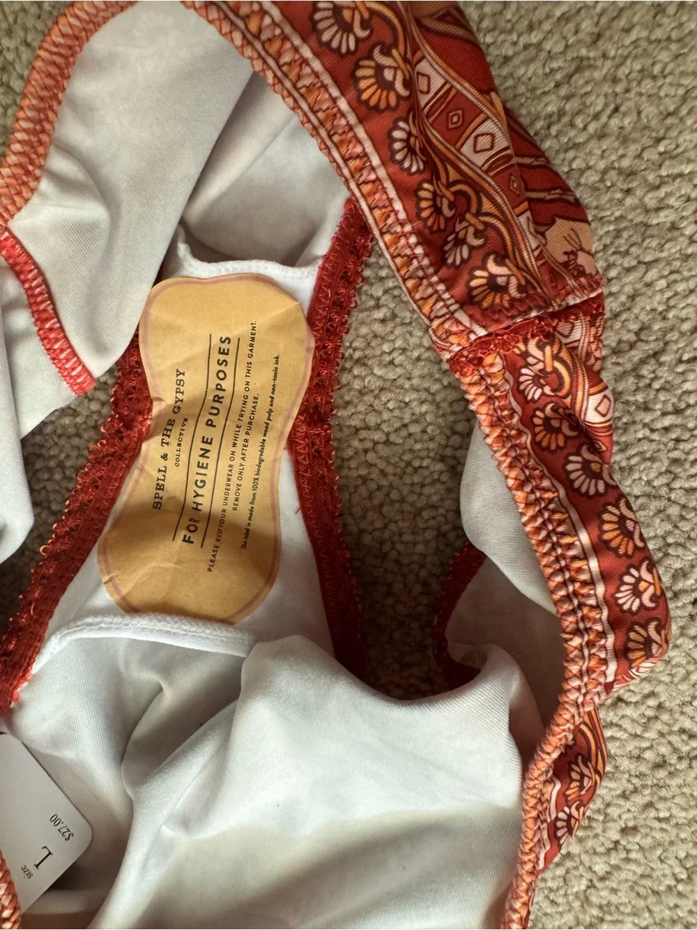 Spell Rust & Peach Bralette and Bikini Bottom Set